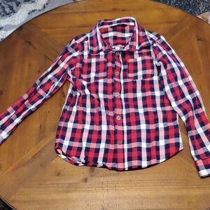 Classic Red and Blue Kids Checkered Button-Down Shirt
